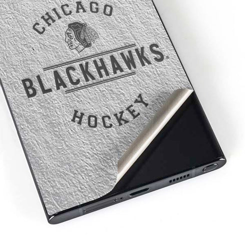 NHL Chicago Blackhawks Black Text Galaxy S25 Ultra Skin